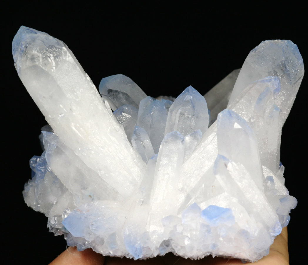 2.01lb Rare Beatiful Blue Tibetan Ghost phantom Quartz Crystal Cluster Specimen