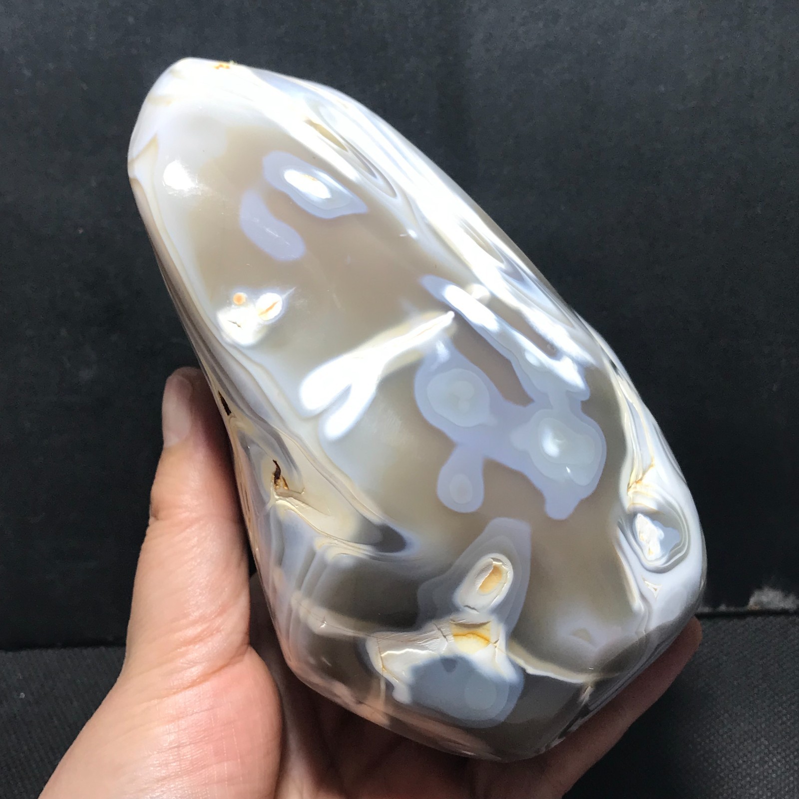 1116g Natural Botswana Agate Black White Scenic Pattern Display Specimen 03