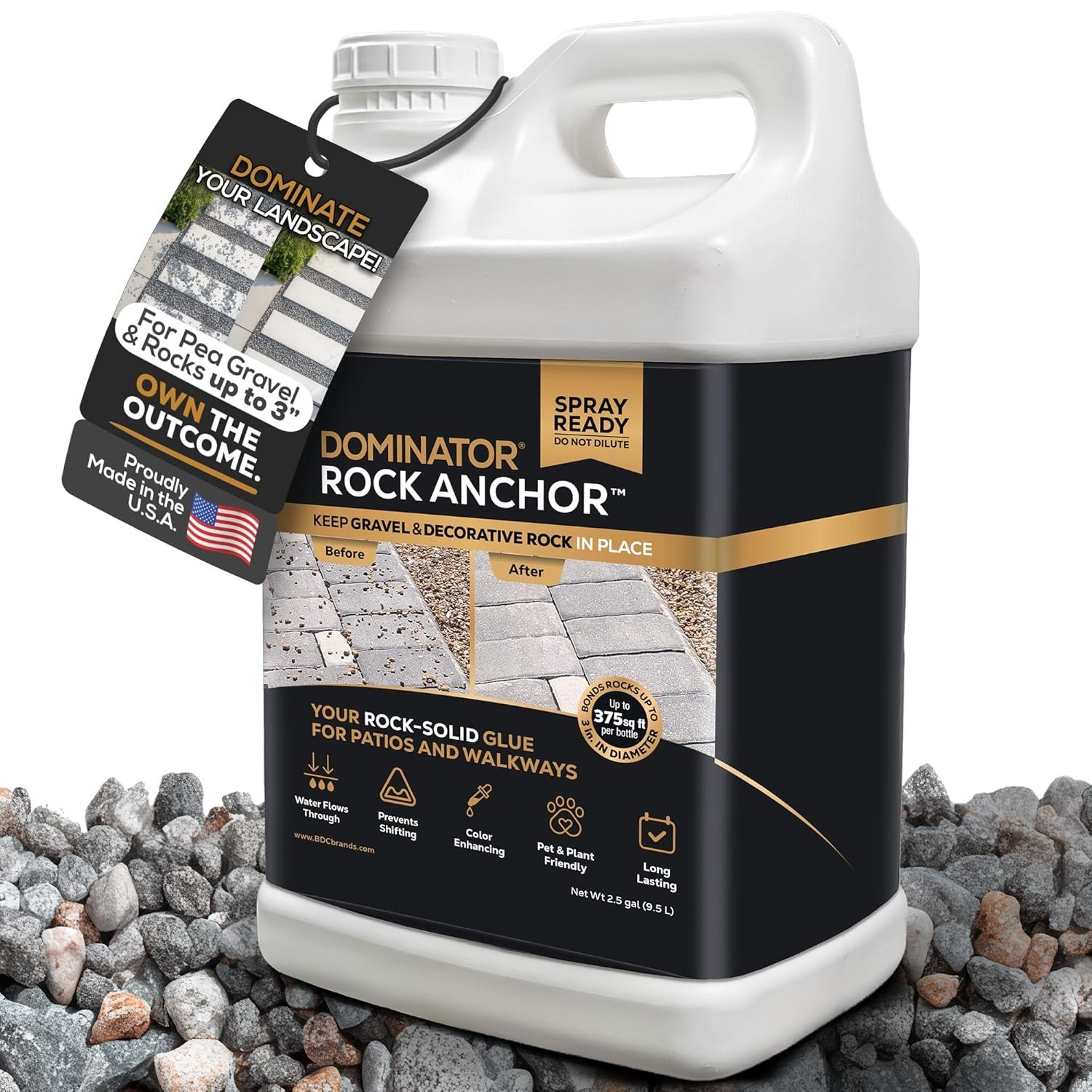 Mulch Anchor 1 Gallon Mulch Glue & Gravel Binder Rock Glue Landscaping Pea