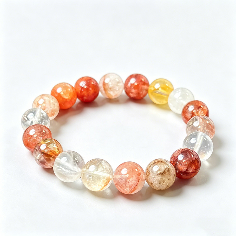 Natural Fire Quartz Bracelet Beaded Bracelet Healing Crystal Fashion Jewelry