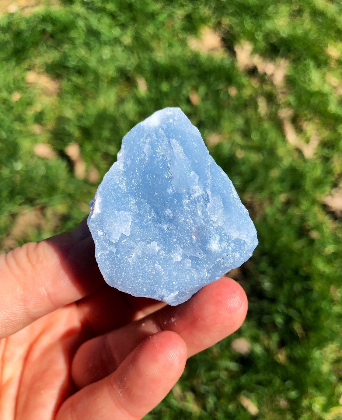Raw Angelite Stone, Natural Angelite from Peru