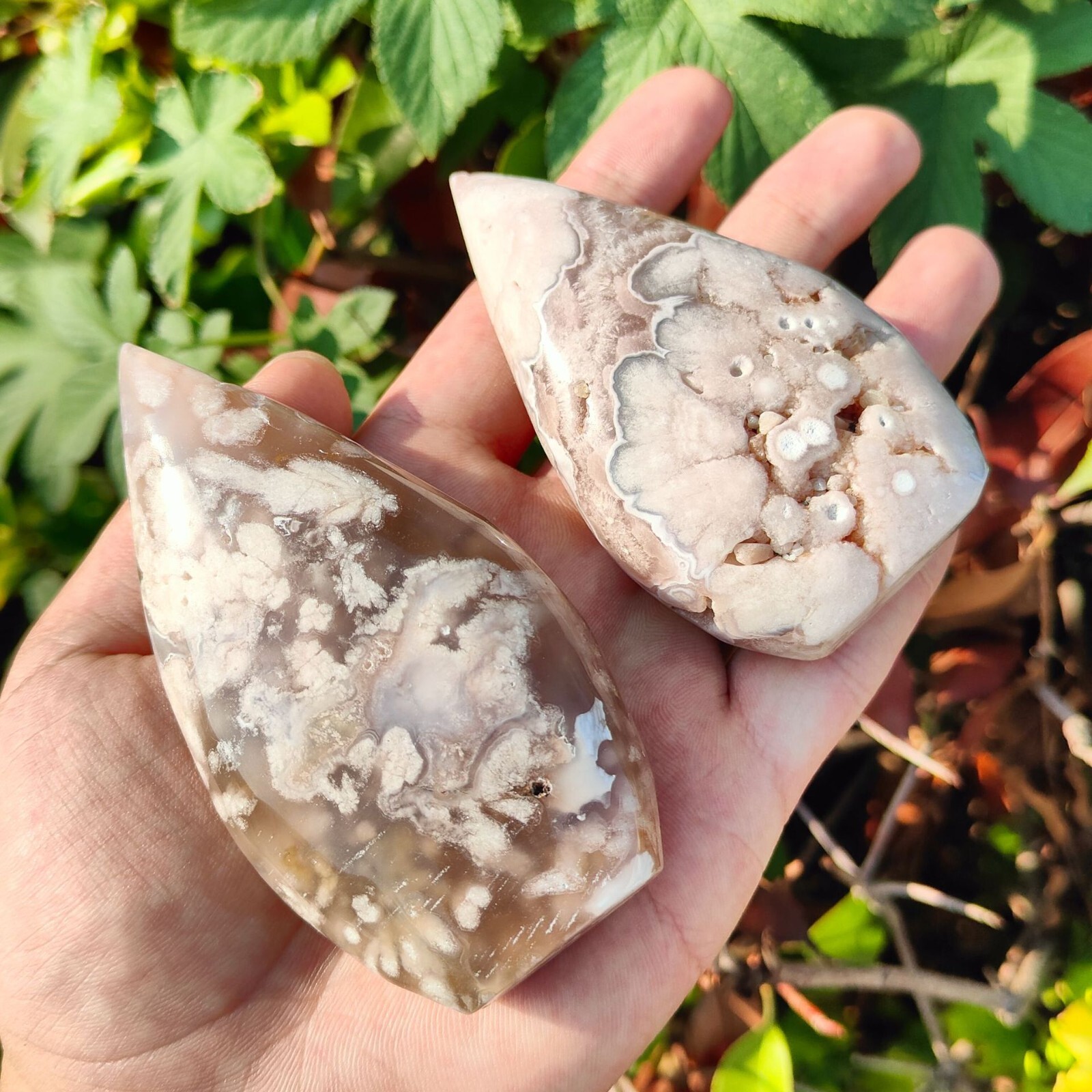 50-100g | Natural Crystal Blossom Agate Flare Teardrop Shaped Ornament Crafts
