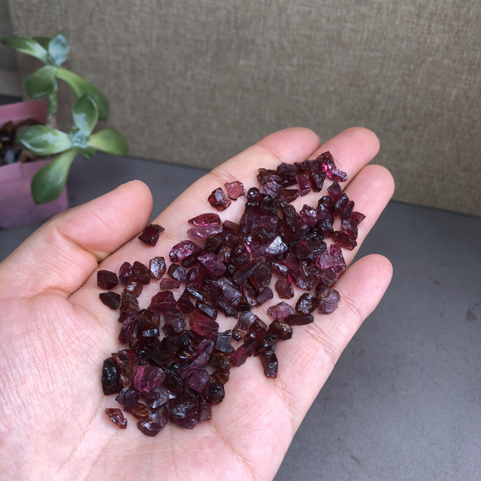 140+pcs Natural tiny Garnet gemstone pieces Crystal specimens 40g A2741