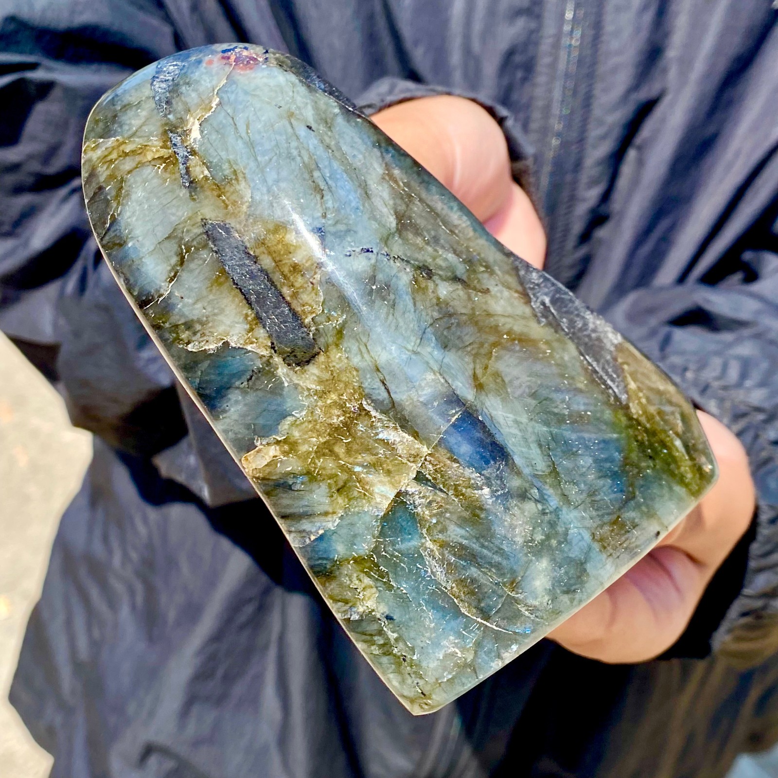 1.73LB Natural elongated stone Madagascar polished crystal healing stone