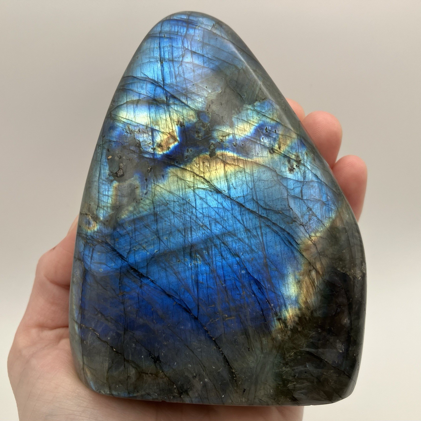 99mm XL 1+LB Rainbow Labradorite Freeform Tower Crystal Gemstone Specimen 504g