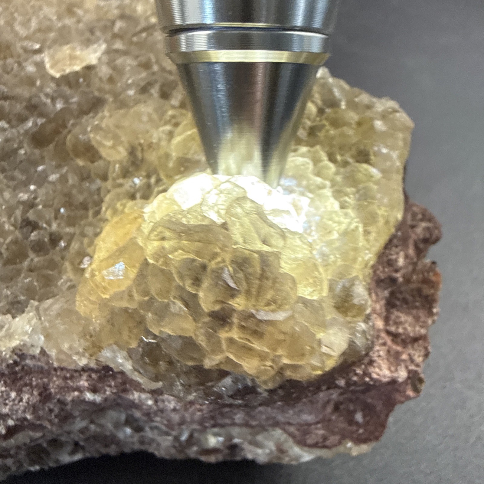 1.3Lb Natural Unique Yellow Octahedron Fluorite W/Iron! Crystals ,Minerals,Gifts