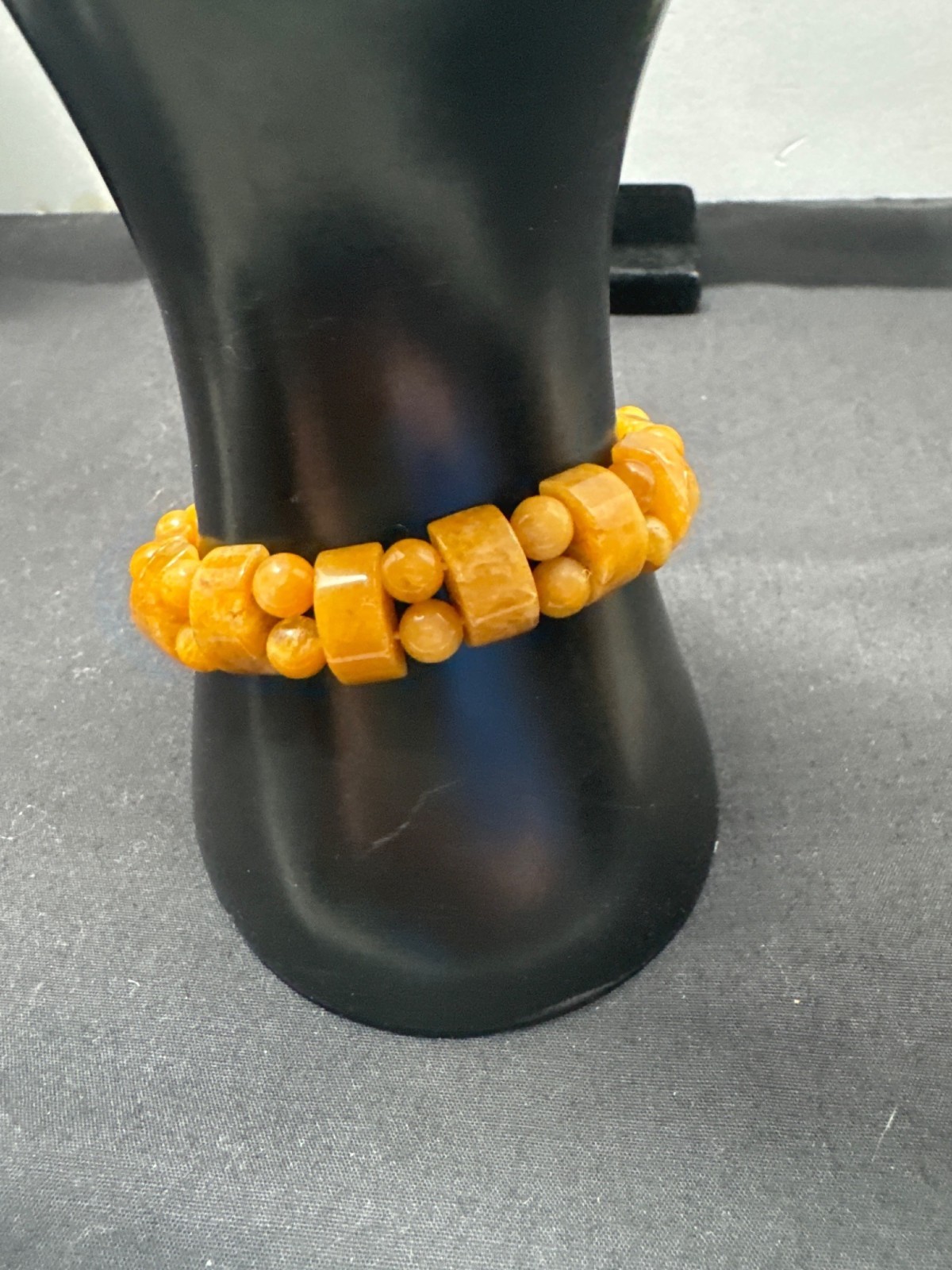 Quartz Butterscotch Egg Yolk Natural Polished Healing Stone Stretch Bracelet