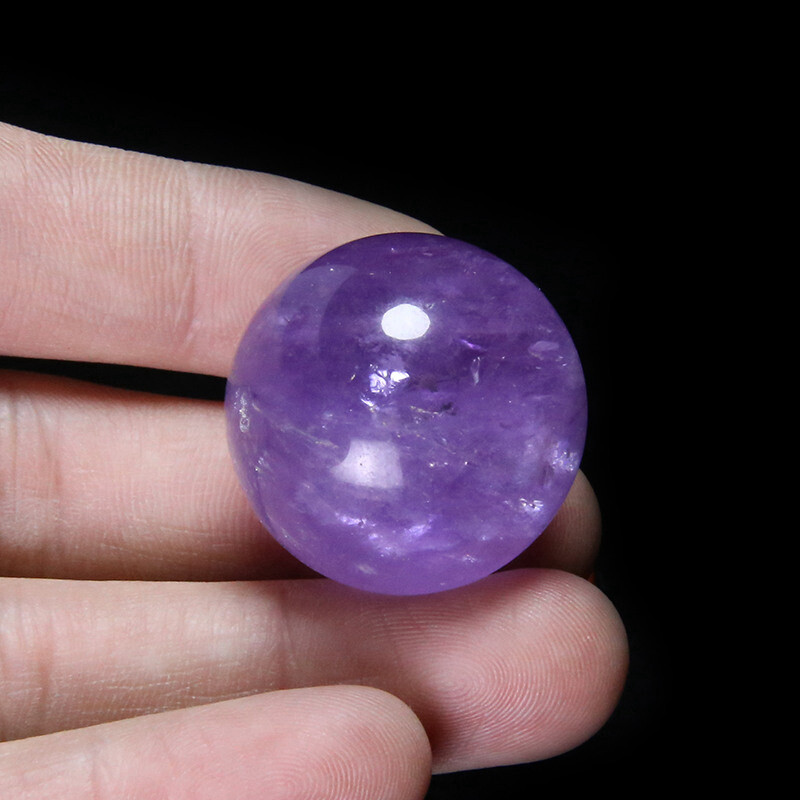 5Pcs 35mm Raw Natural Amethyst Ball Quartz Crystal Sphere Energy Decor W/ Stand
