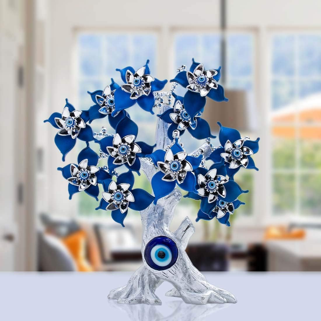 10.4” Turkish Evil Eye Tree Protection Evil Eye Statue for Good Luck,Feng Shui