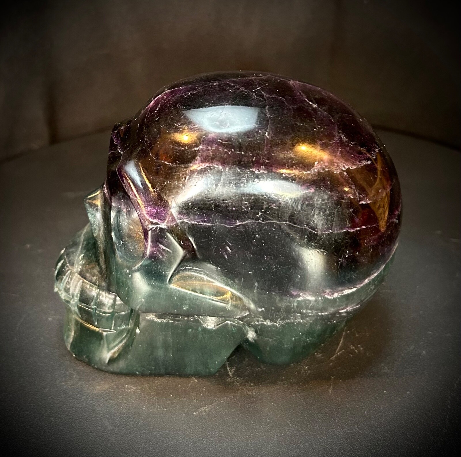 4.5″ Fancy Rainbow Fluorite Skull 2lb 11.8oz