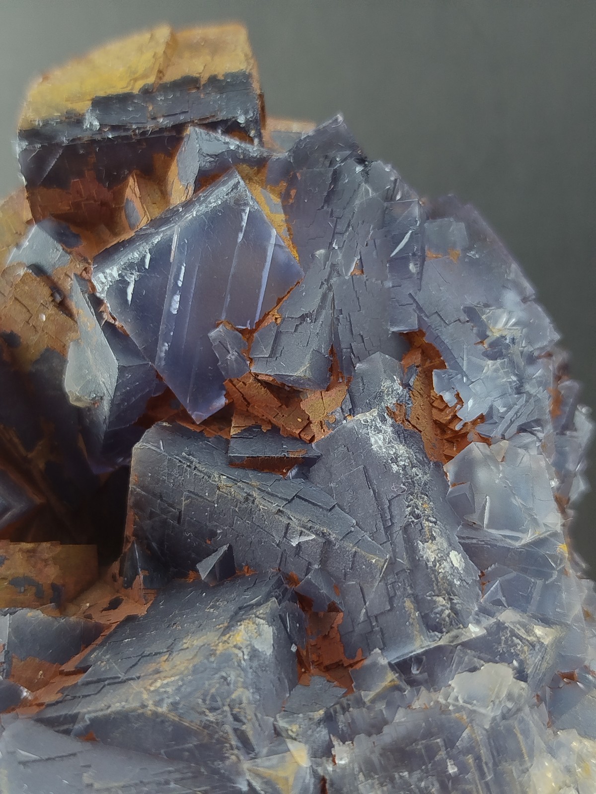 3.53lbs Natural Cubic Dark Blue Phantom Fluorite Crystal Mineral Specimen