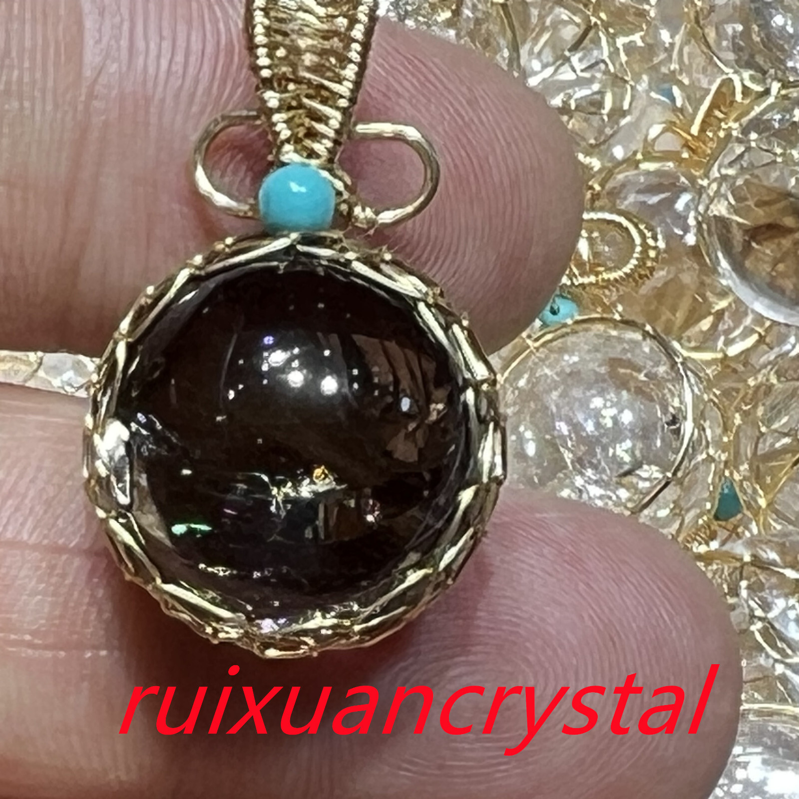 1PC Natural Smoky crystal Quartz sphere Rainbow Crystal Ball pendant Healing