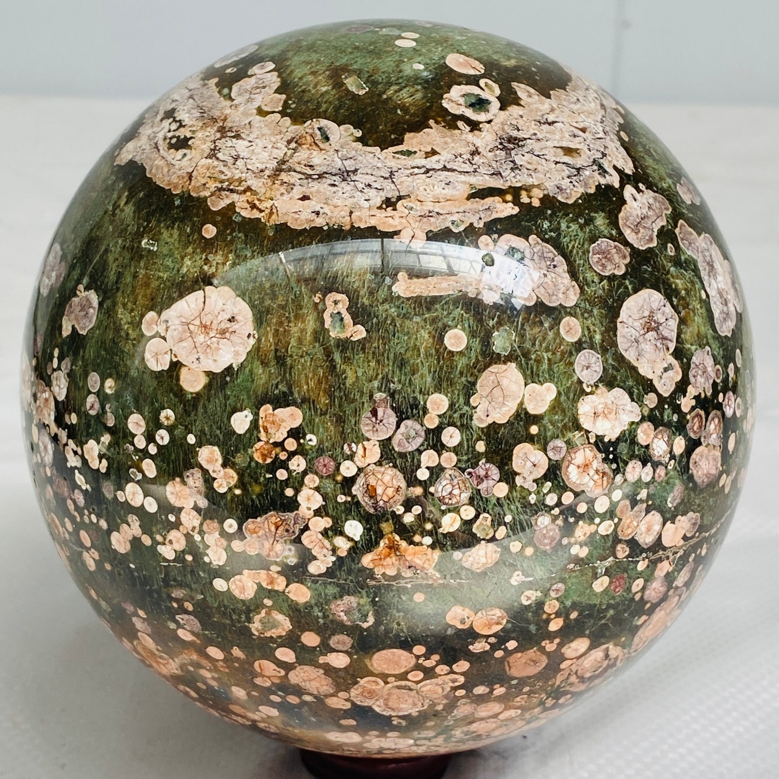 Natural Polished Pink cherry blossom agate BALL Madagascar 3160G ( 6.96LB )