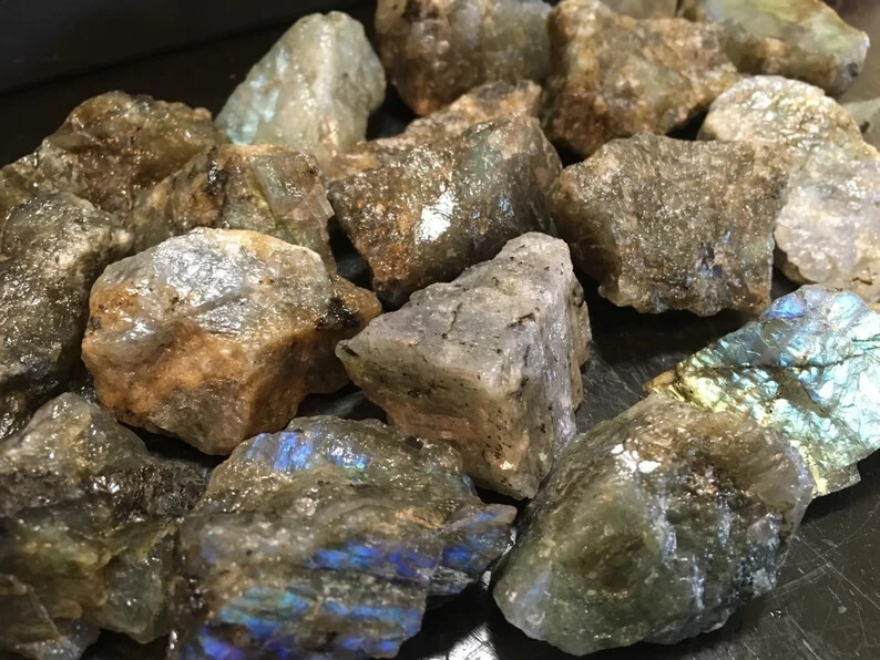 Flash Raw Labradorite Large Rough Mineral Rock Specimen Healing Crystal Gift 1PC