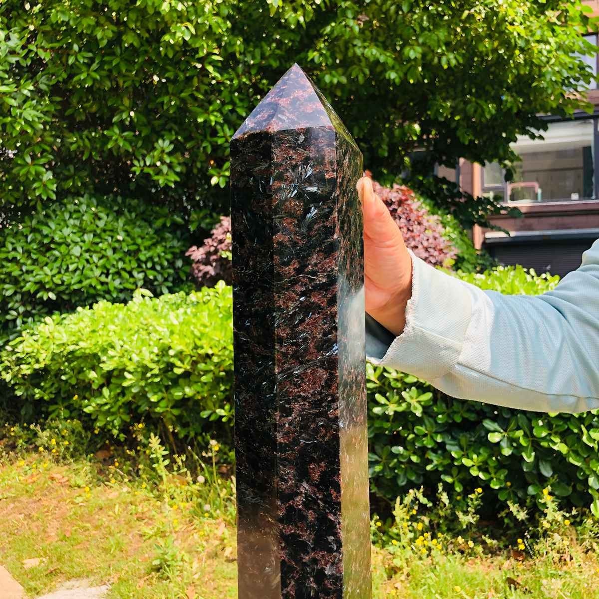 16.61LB Natural Fireworks Stone Obelisk Quartz Tower Crystal Wand Point Healing