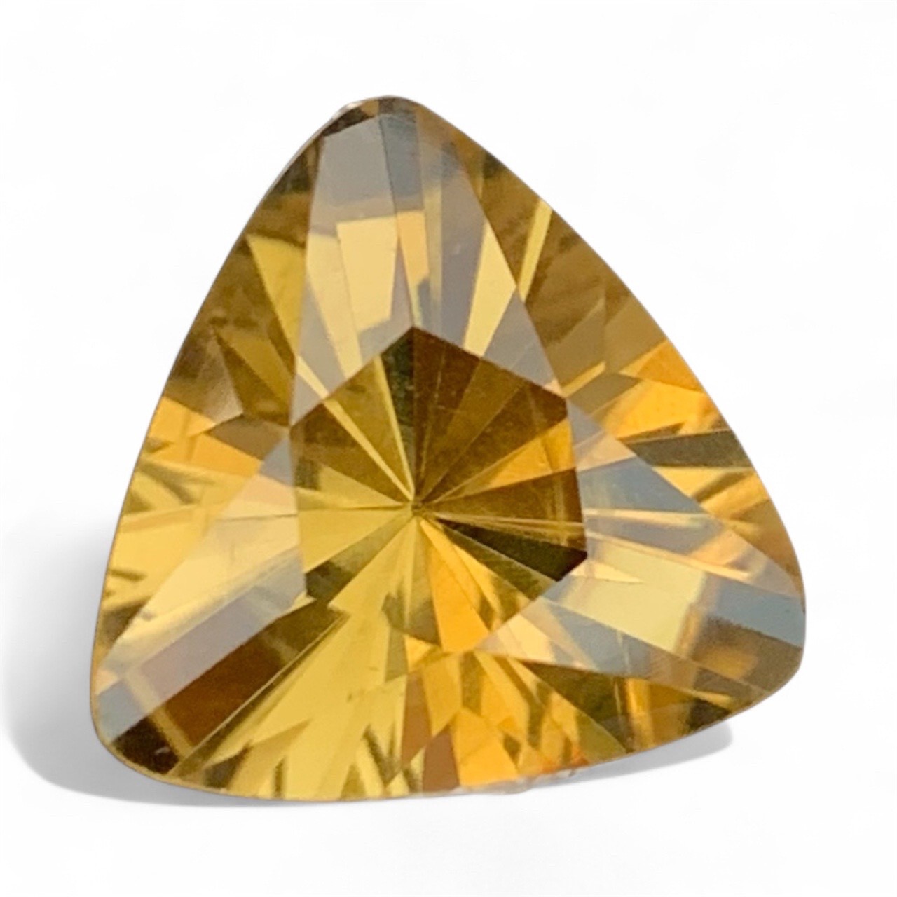7.50 Ct Natural Citrine – Trillion Cut | 14×14×8.5 mm | Honey Yellow Gemstone