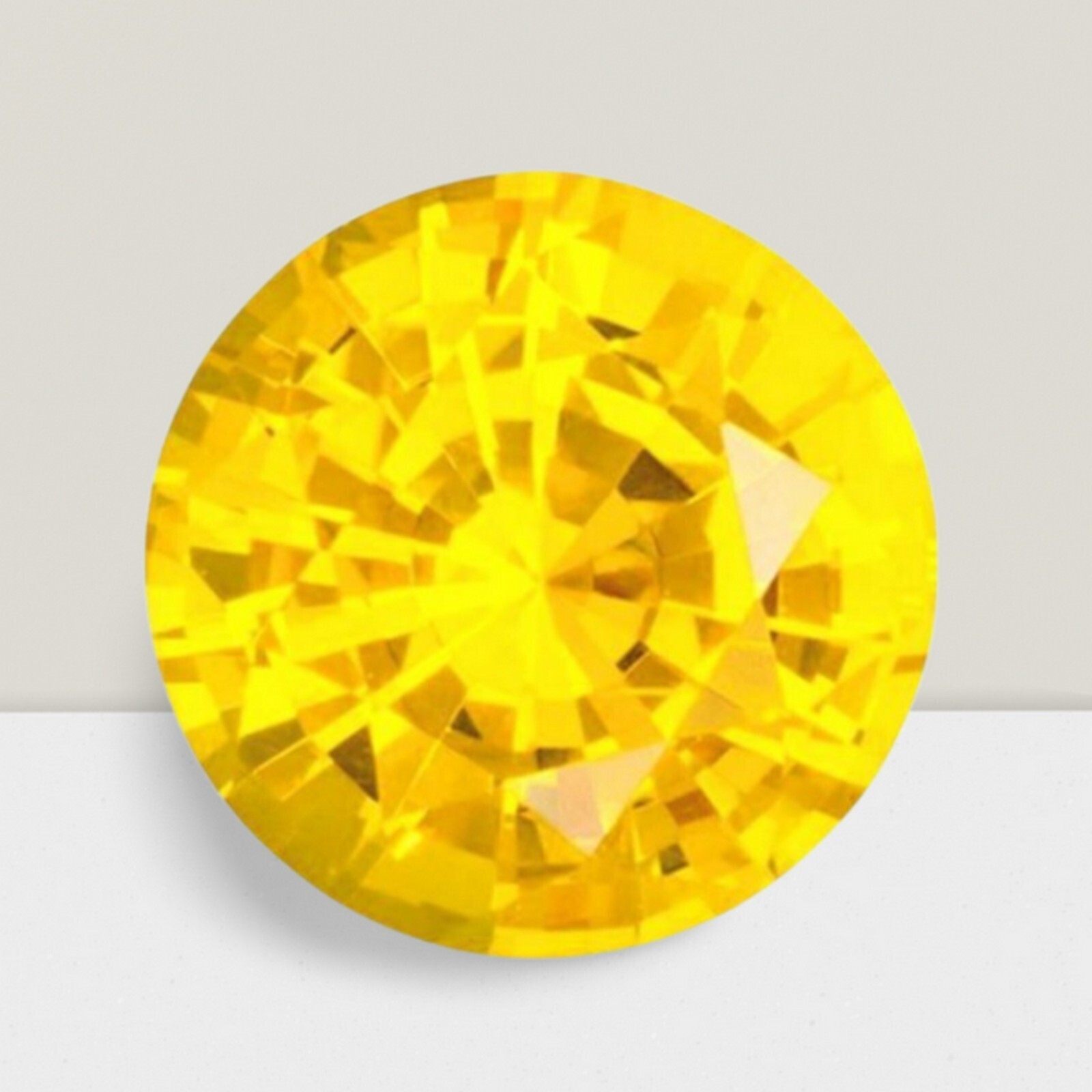 Yellow Sapphire Round Cut Gemstone 3.50 Cts – 10 mm VVS Loose Gem