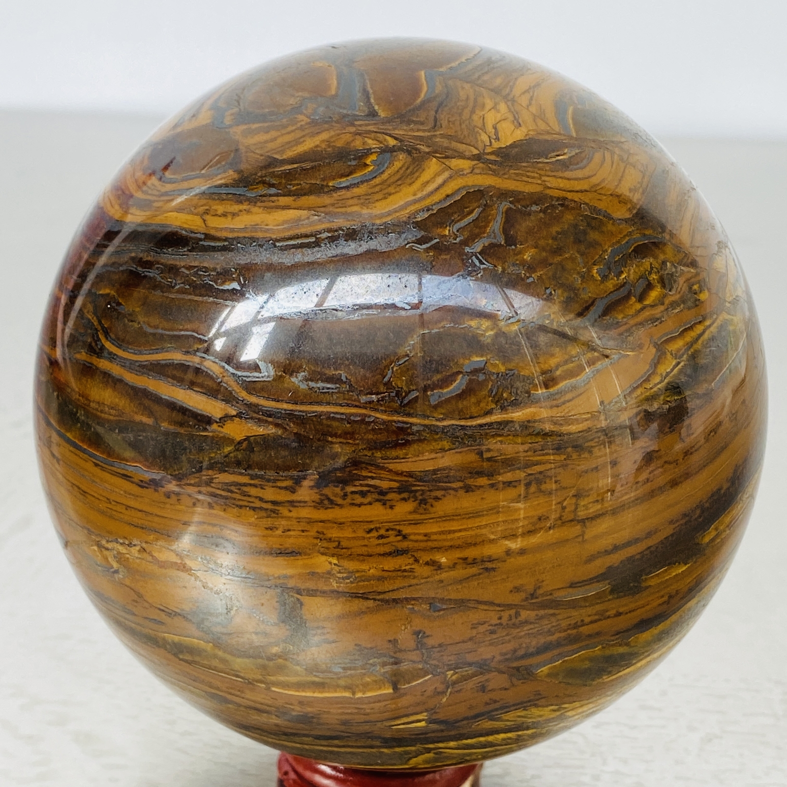 Natural Tiger Eye stone ball quartz crystal ball Reiki healing 1980G