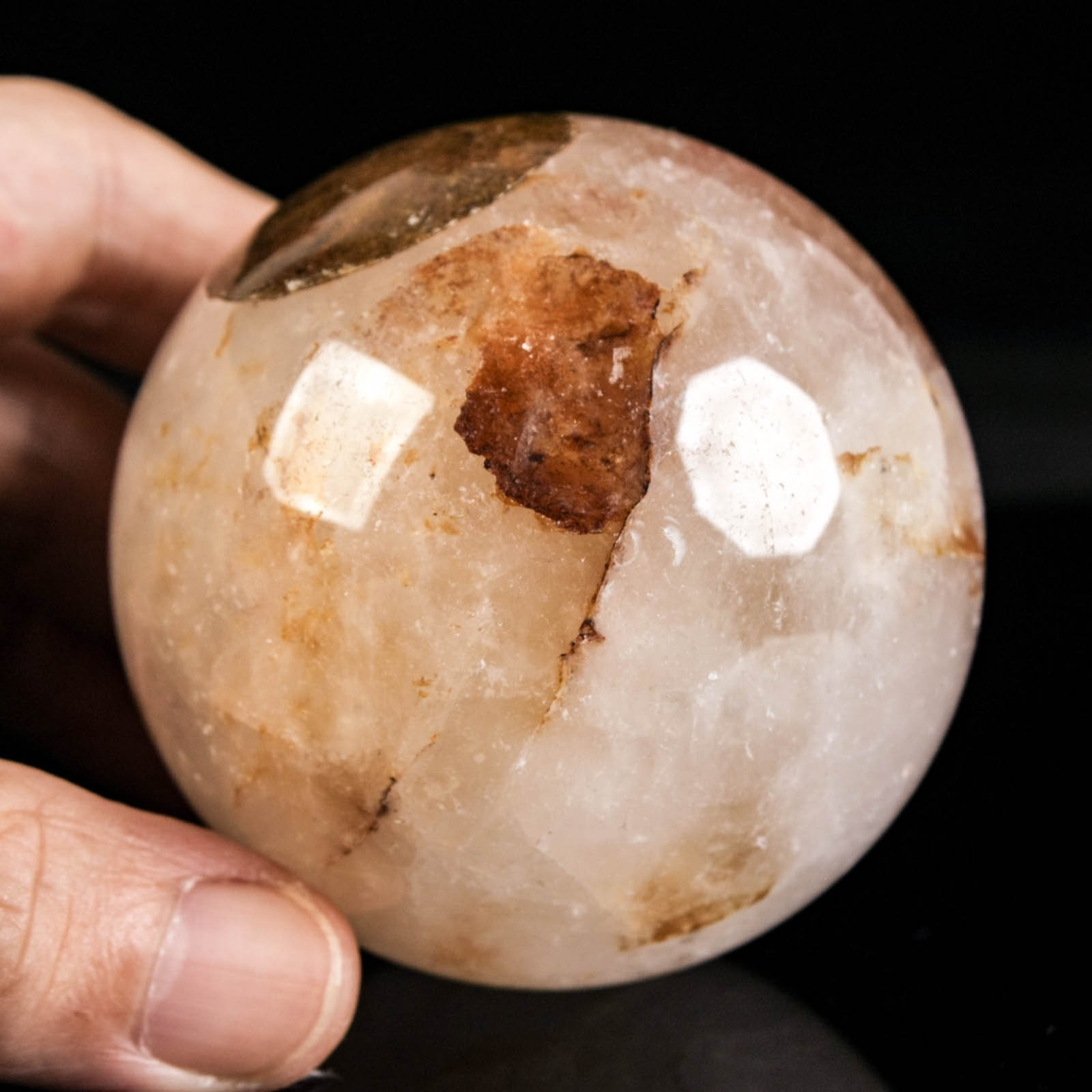 2.5″ 13.05oz Fire Quartz Sphere Natural Hematoid Quartz Crystal Ball Specimen