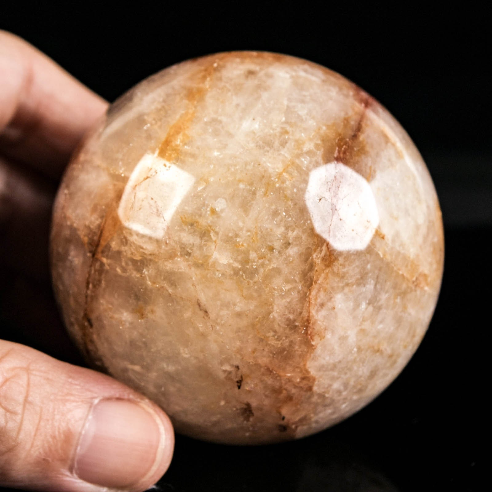 2.5″ 13.09oz Fire Quartz Sphere Natural Hematoid Quartz Crystal Ball Specimen