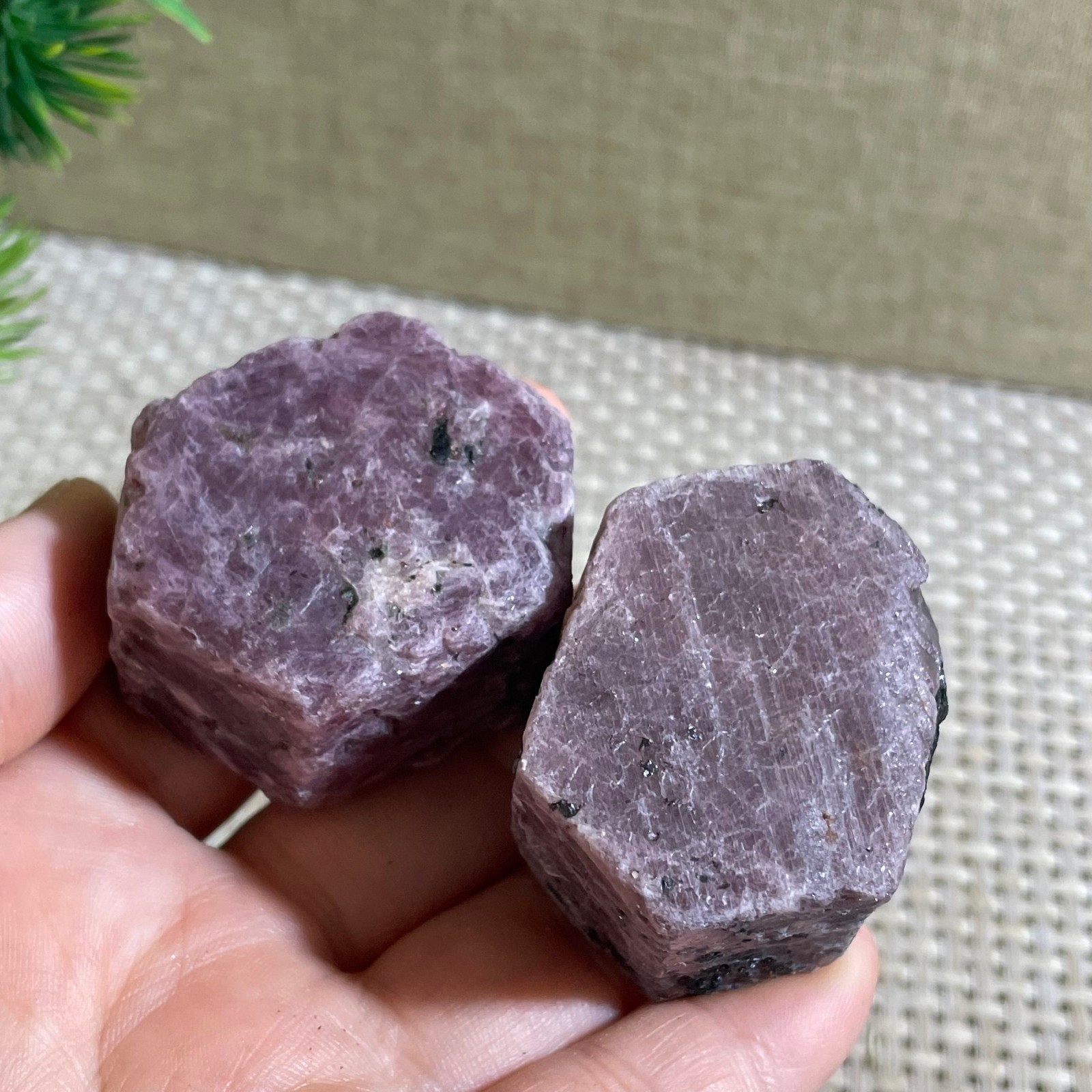 221g Natural Red Corundum Ruby Crystal Rough Mineral Specimen reiki Healing 2pcs