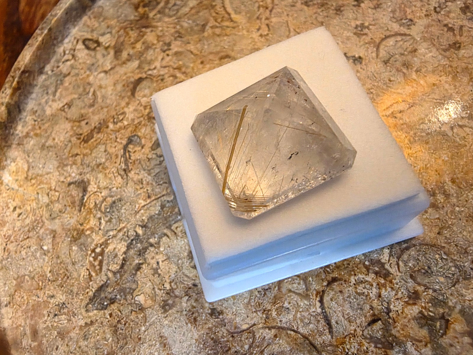 29.89 Carat Rare Transparent Topaz With Red Rutile Inclusion Fancy Octagon