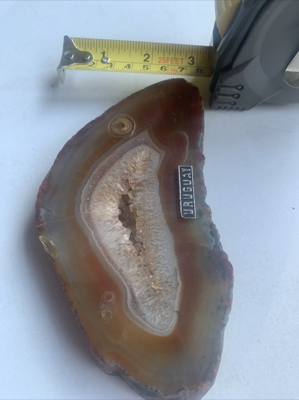 Natural agate slice quartz crystal mineral specimen Stone uruguay desk Weight