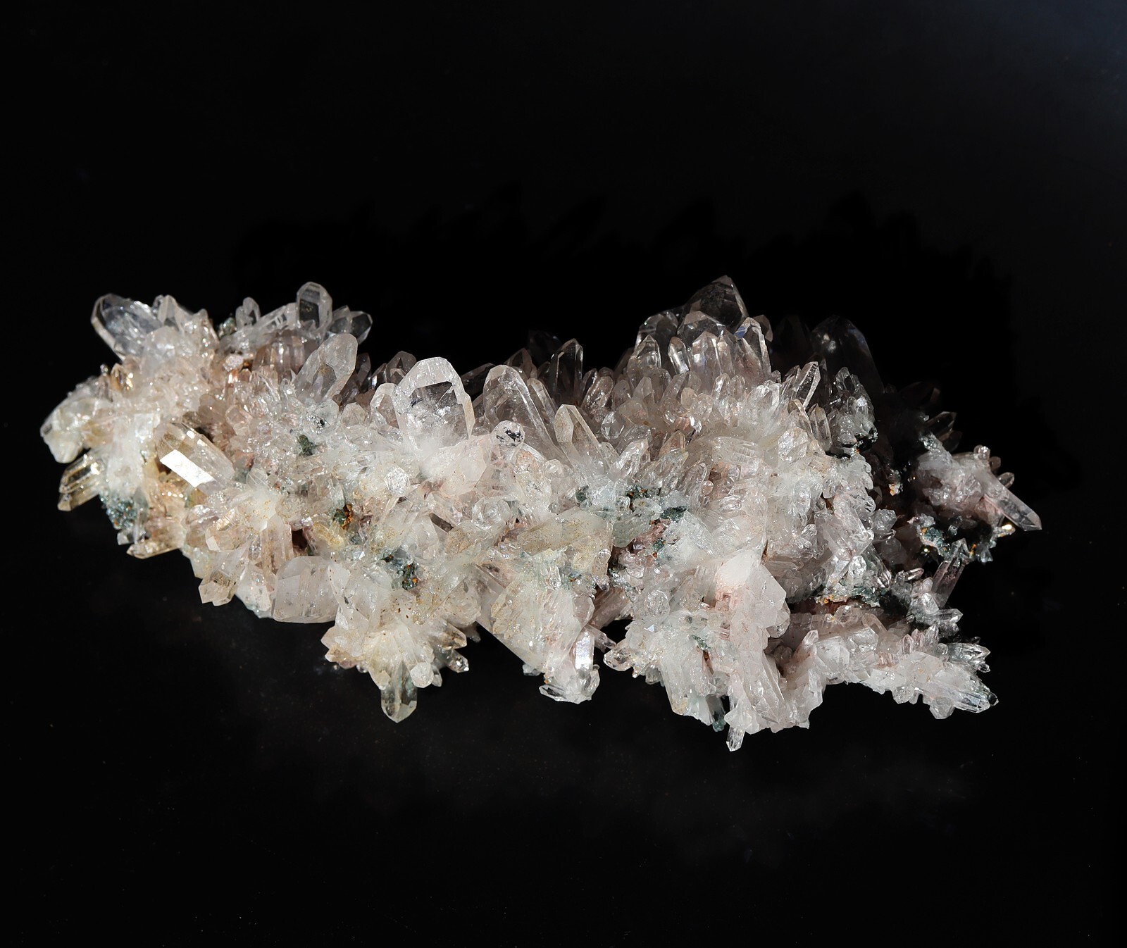8 inch Colombian Quartz cluster. Alto de Cruces Mine, Colombia