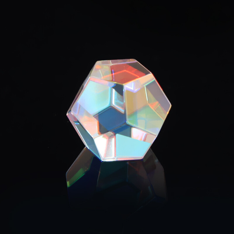 Rainbow Optical Glass Multi-faceted Bright Light Combine Prism Physics Teaching