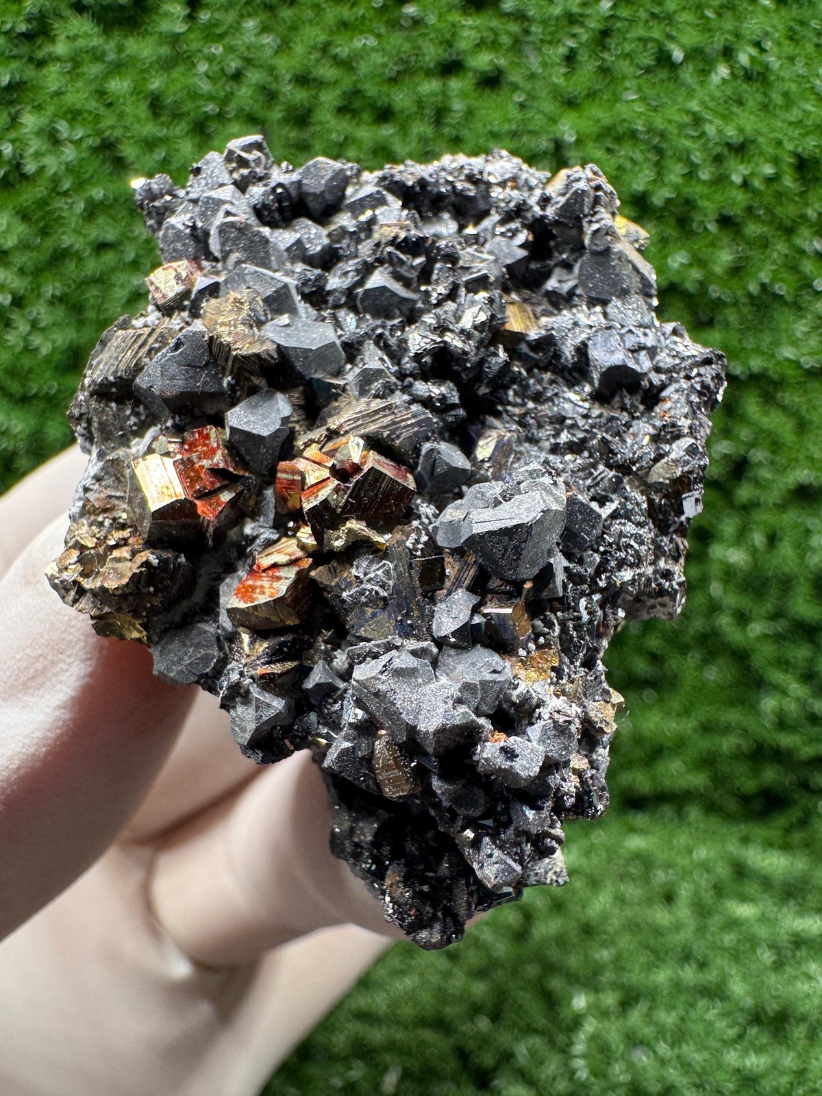 Shiny CLUSTER of GALENA and PYRITE directly from / F292