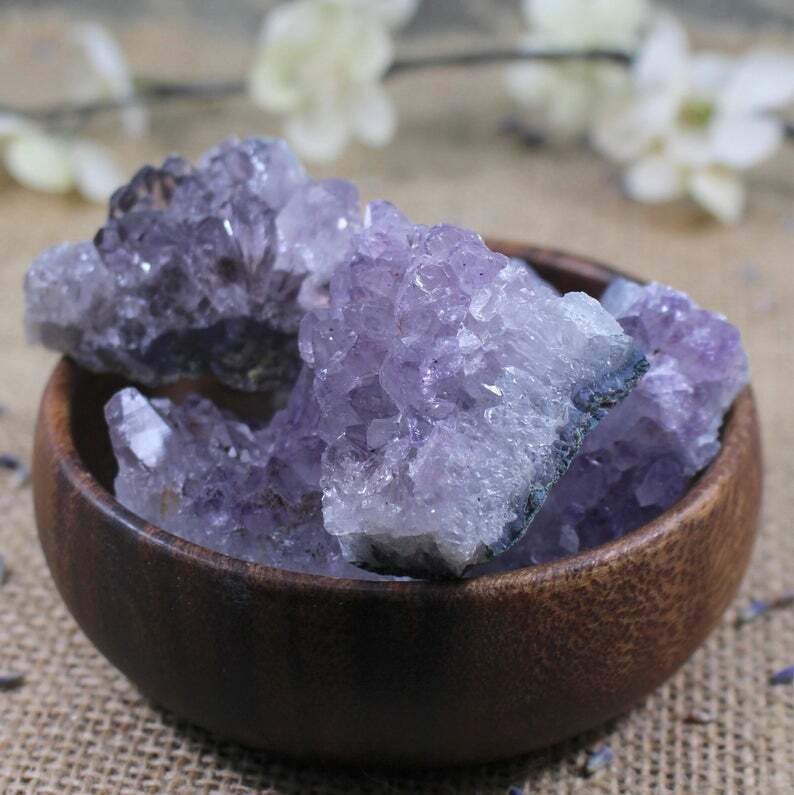 Quartz Crystal Beginner Set Starter Kit w/ 6 Raw Natural Minerals & Stones Geode