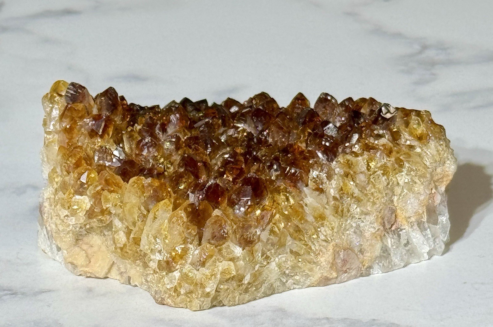 Natural Citrine Quartz Crystal Geode Cluster Mineral Specimen 495 Grams