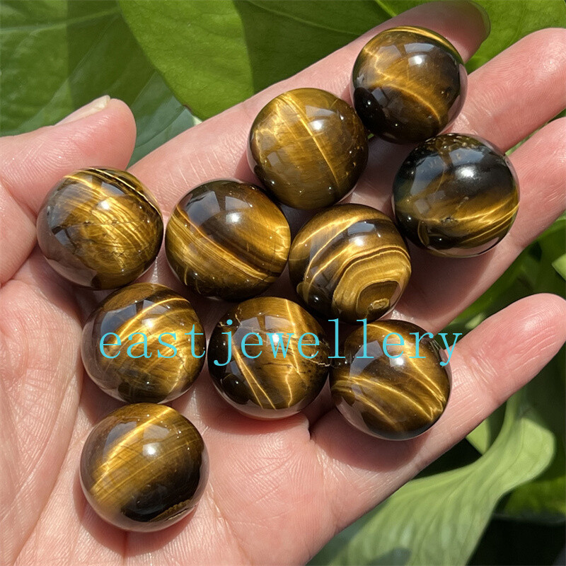 1pc Natural Tiger’s eye jasper Quartz Ball Crystal Sphere Reiki Healing 20mm+