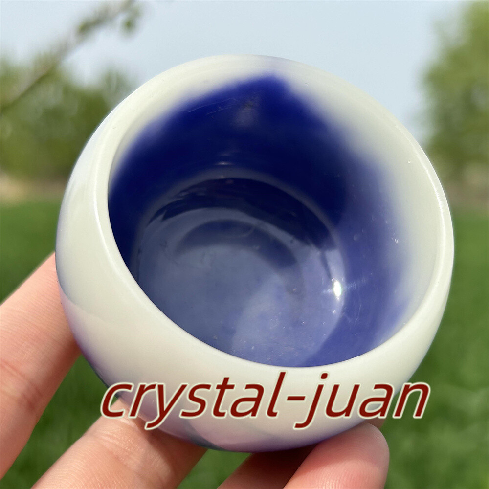 2.5″+ Purple Luminous Stone Cup Red Agate Crystal Bowl Mineral Specimen 1pc