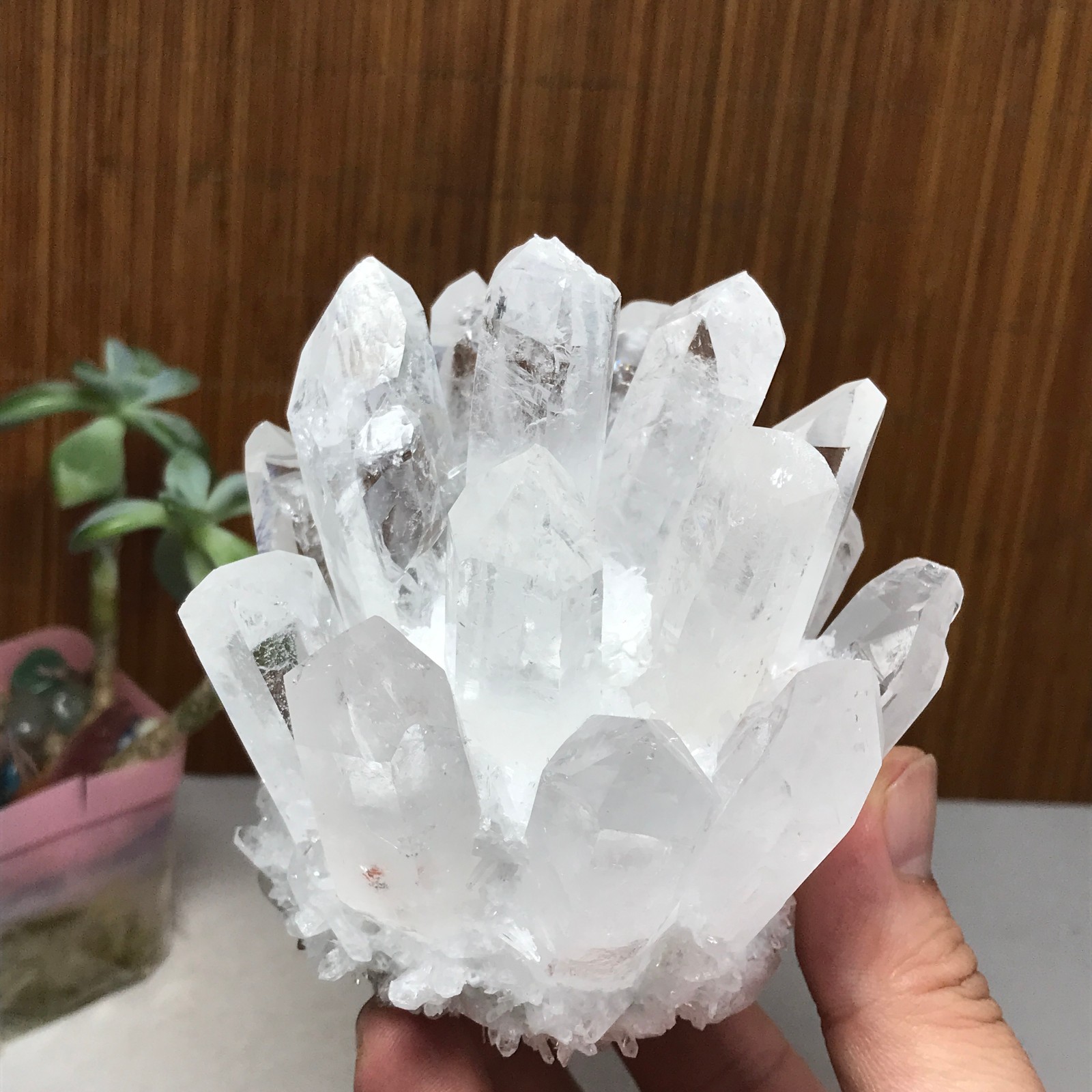 94mm Natural white quartz Crystal ore Silicon Crystal Cluster 540g A1827