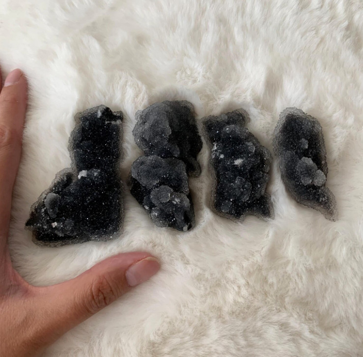 RARE Black Druzy Sphalerite Rough Sphalerite Cluster Gifts Mineral Crystal