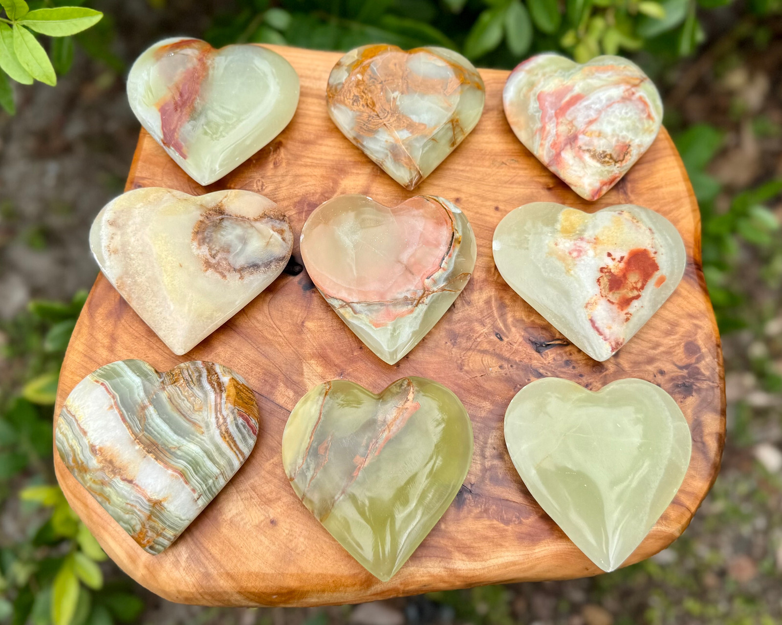 Green Onyx Heart, JUMBO 3″ Natural Green Onyx Crystal Hearts (Onyx Gemstones)
