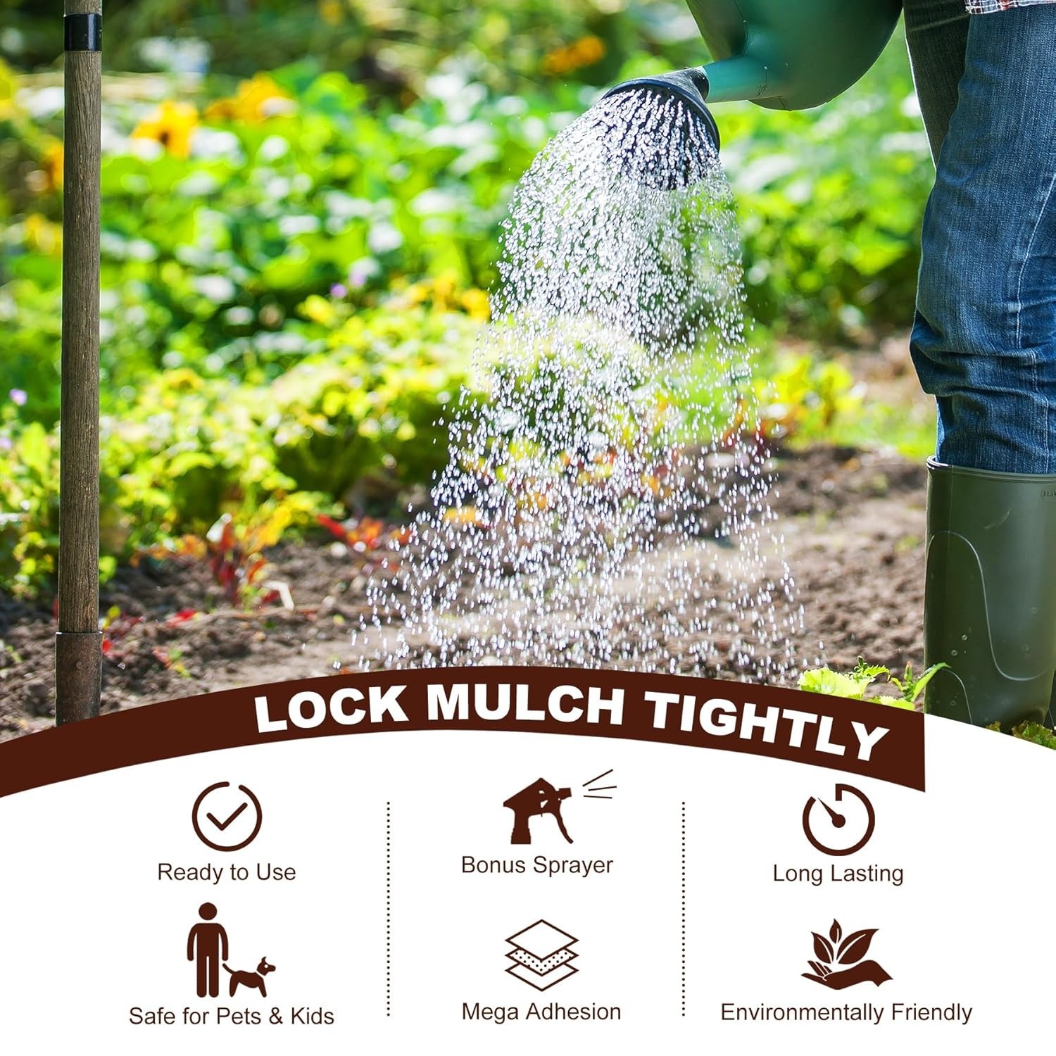 Mulch Glue – 1 Gallon Concentrate Gravel Glue, Strong Mulch Lock Landscape Ad…
