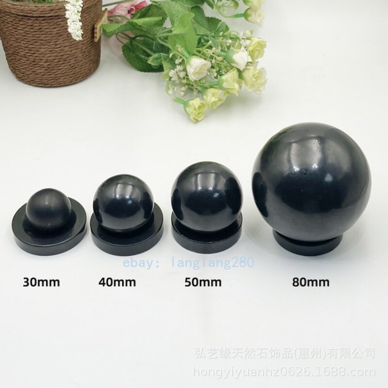 SHUNGITE Crystal Sphere Crystal Ball EMF Protection, Gothic Home Decor