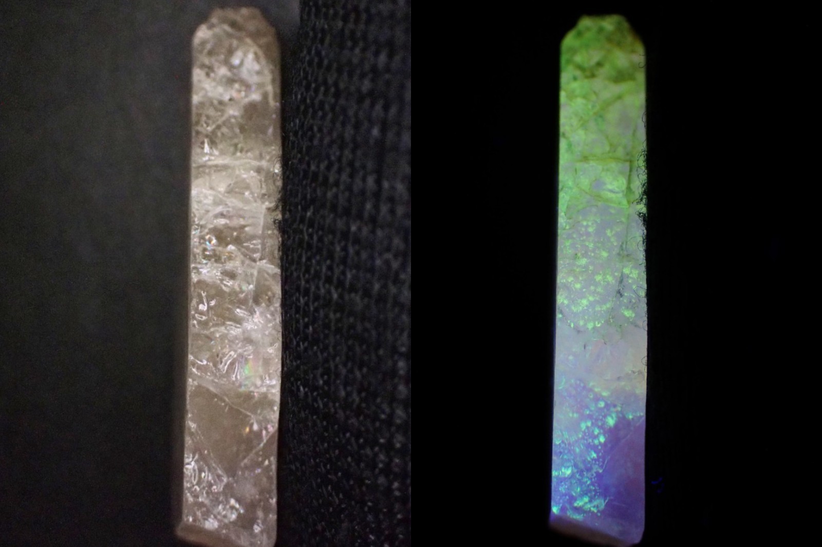Beautifully fluorescent Hokkaidoite and opals containing organic minerals B274
