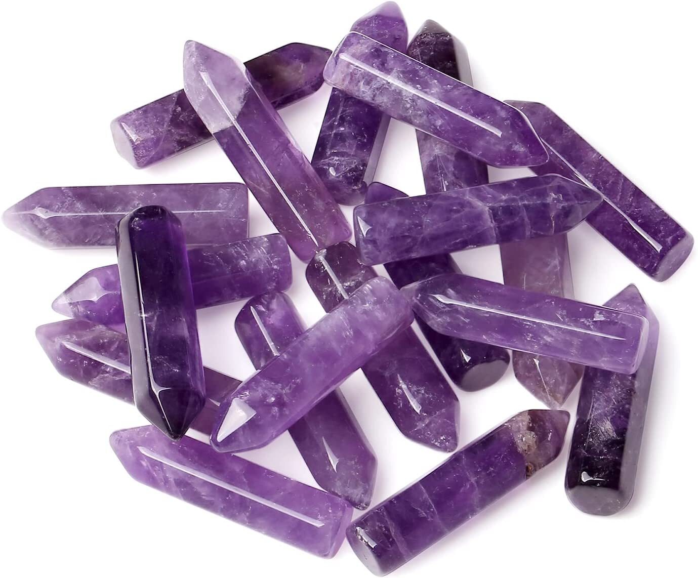 20pcs Amethyst Natural Healing Crystals Stones Polished Tumbled Gemstones Bulk