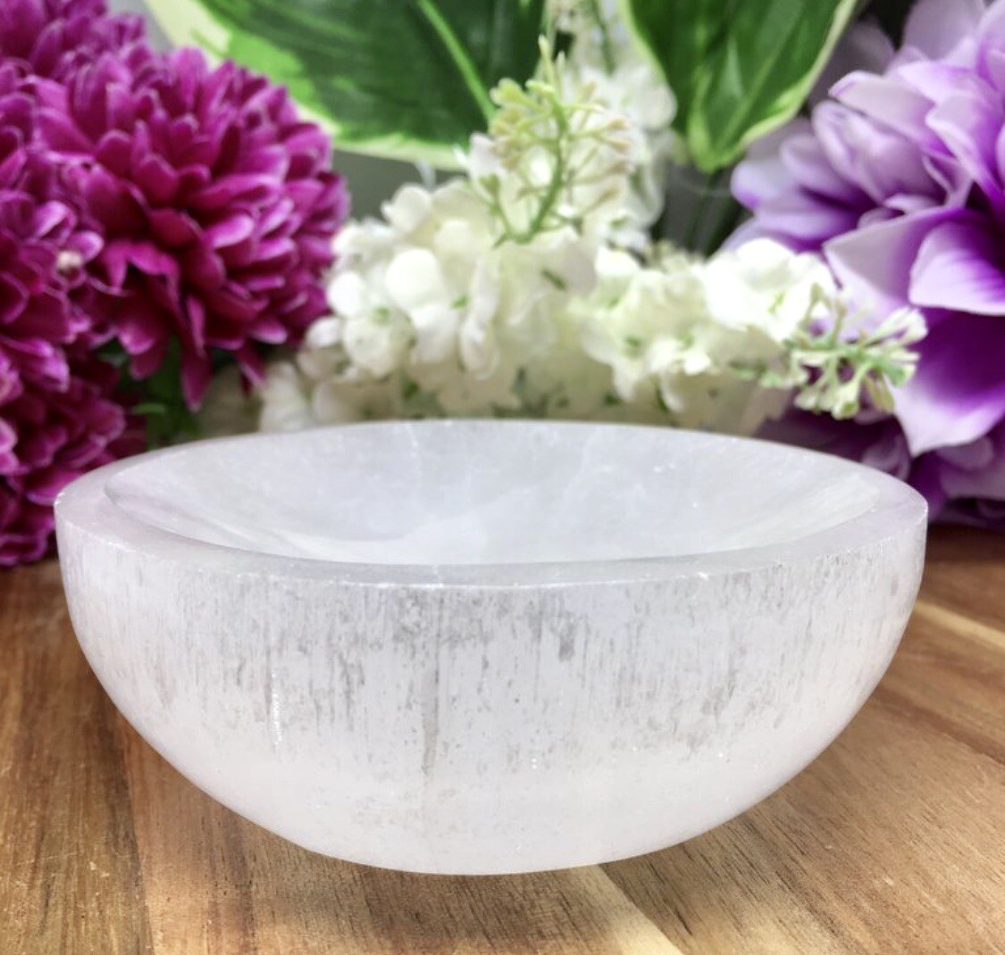 2.9” Selenite Bowl Stone Charging Crystal Dish Ritual Reiki Chakra Meditation.