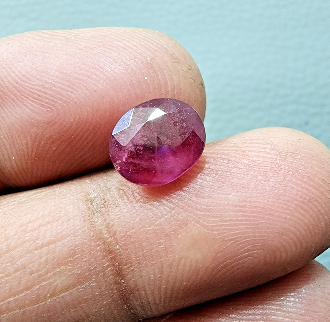 Gorgeous Red Ruby Faceted Oval Cut 4.15Ct Loose Gemstone Jewelry Making For Ring
