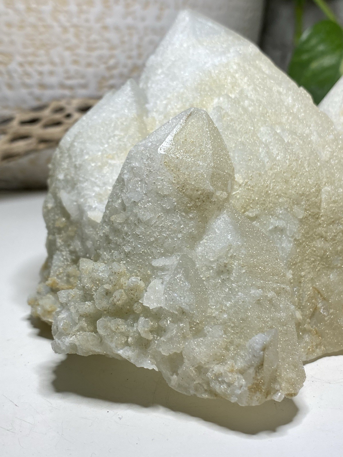 2 Lb 6.35 Oz Druzy Candle Quartz Specimen