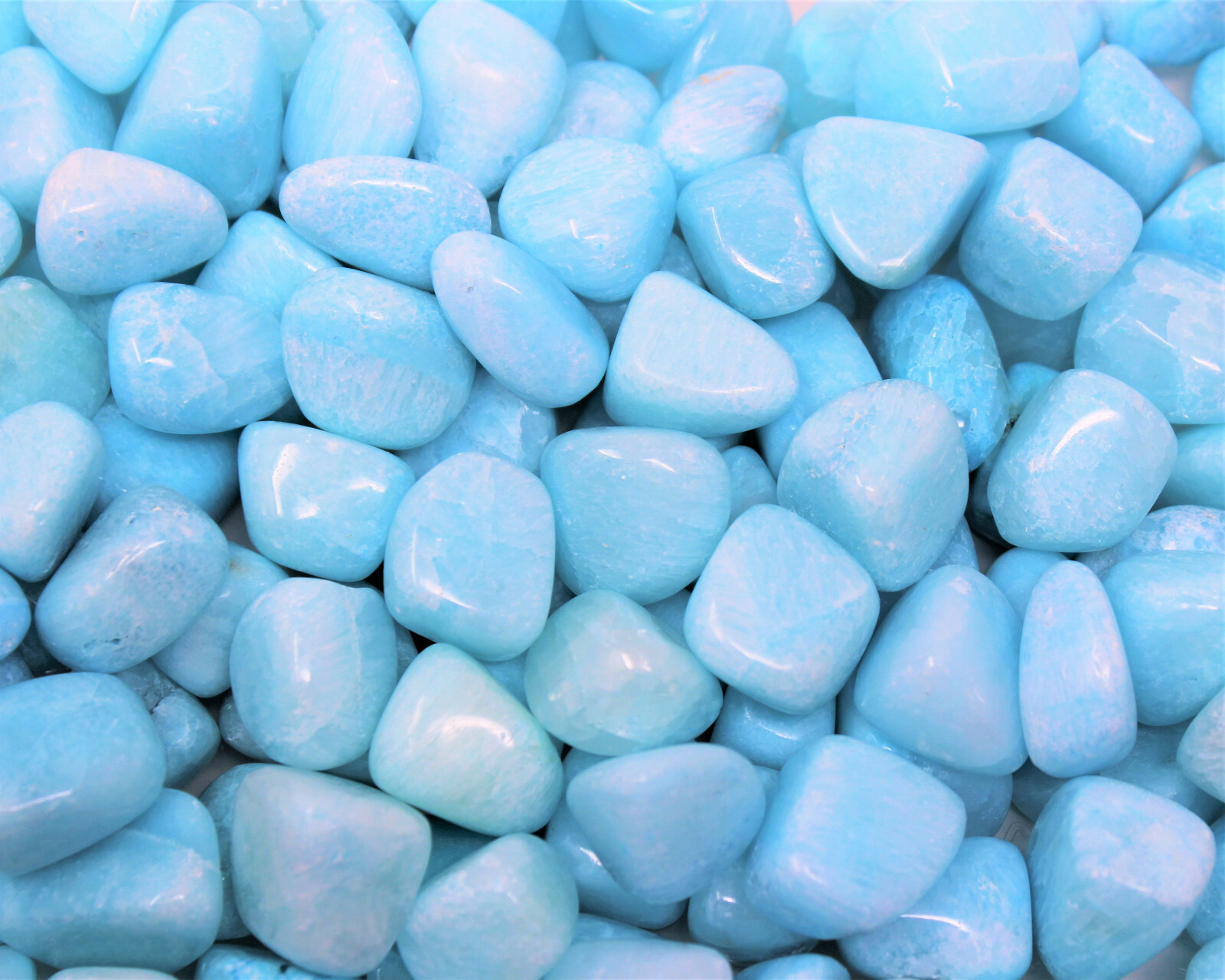 Blue Aragonite: 2 Medium Tumbled Stones (Crystal Healing Tumble Gemstone)