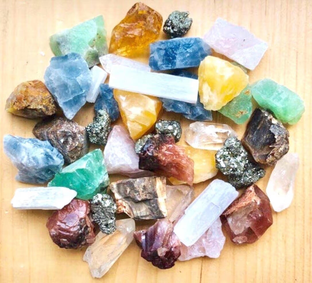 Rough Natural Crystals-Natural Stones-Crystal Mix-Rough Crystals Bulk-Mixed Gems