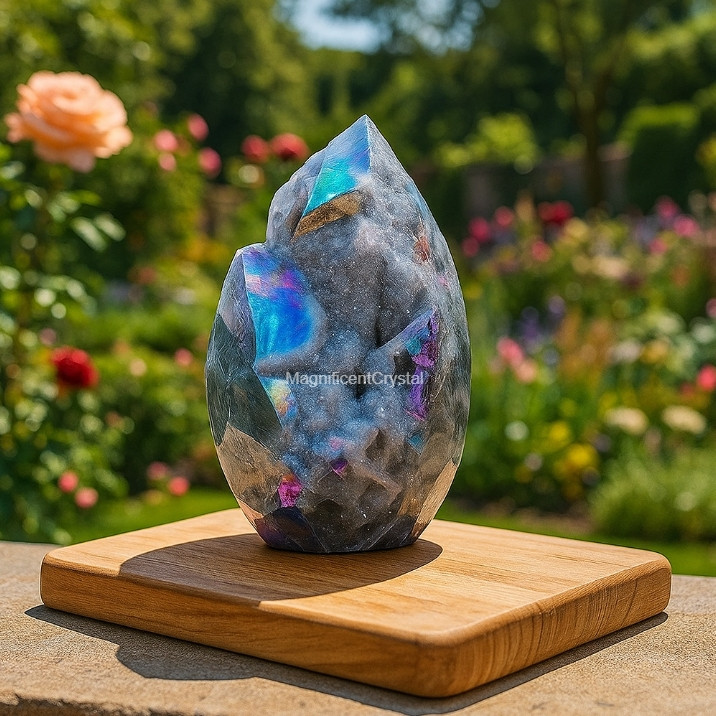 2pcs Angel Aura Sphalerite Druzy Tower Hollow Out Crystal Geode Cluster Decor