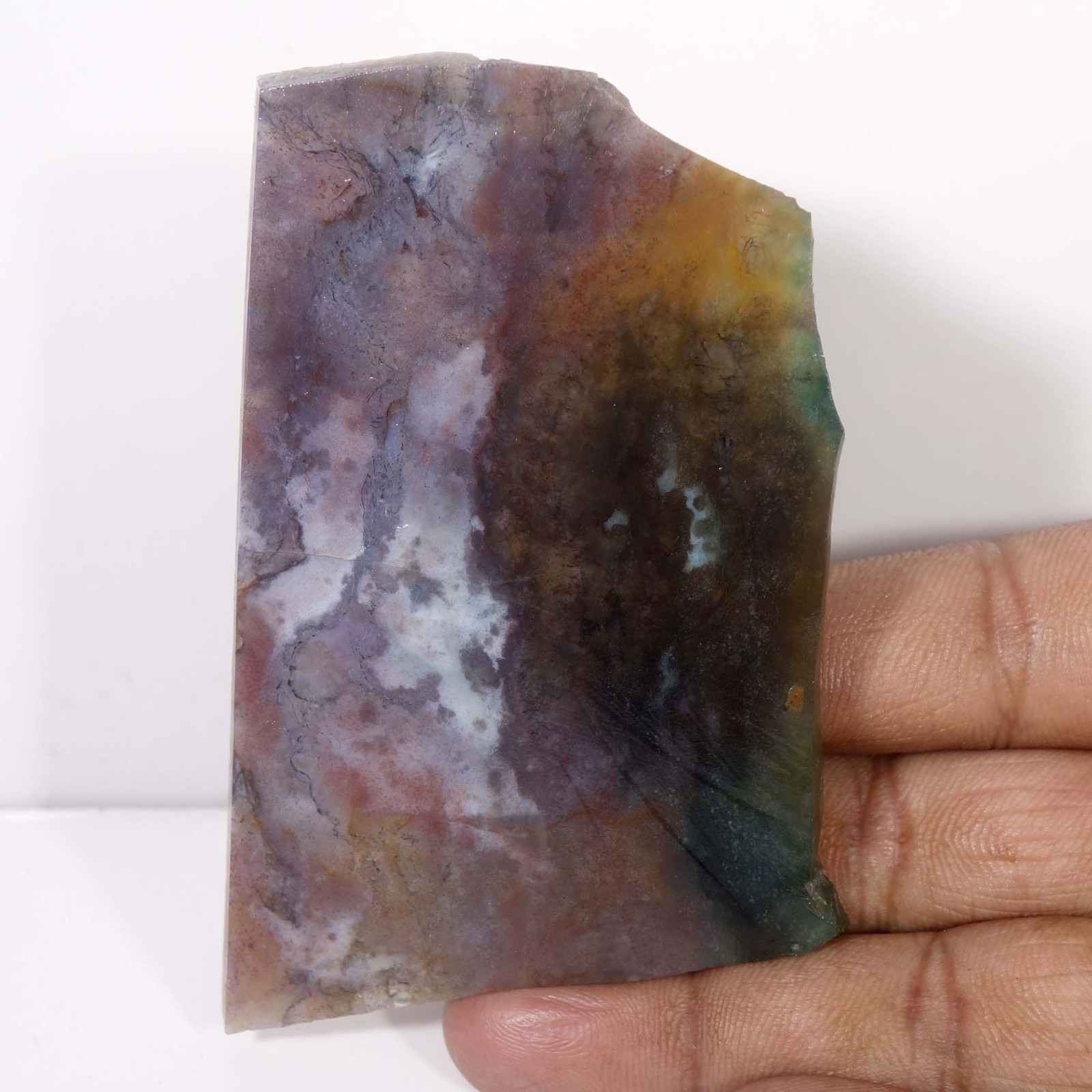 Seaweed Green Moss Agate Slice Slab Rough Natural Gemstone Loose 264.40 Cts