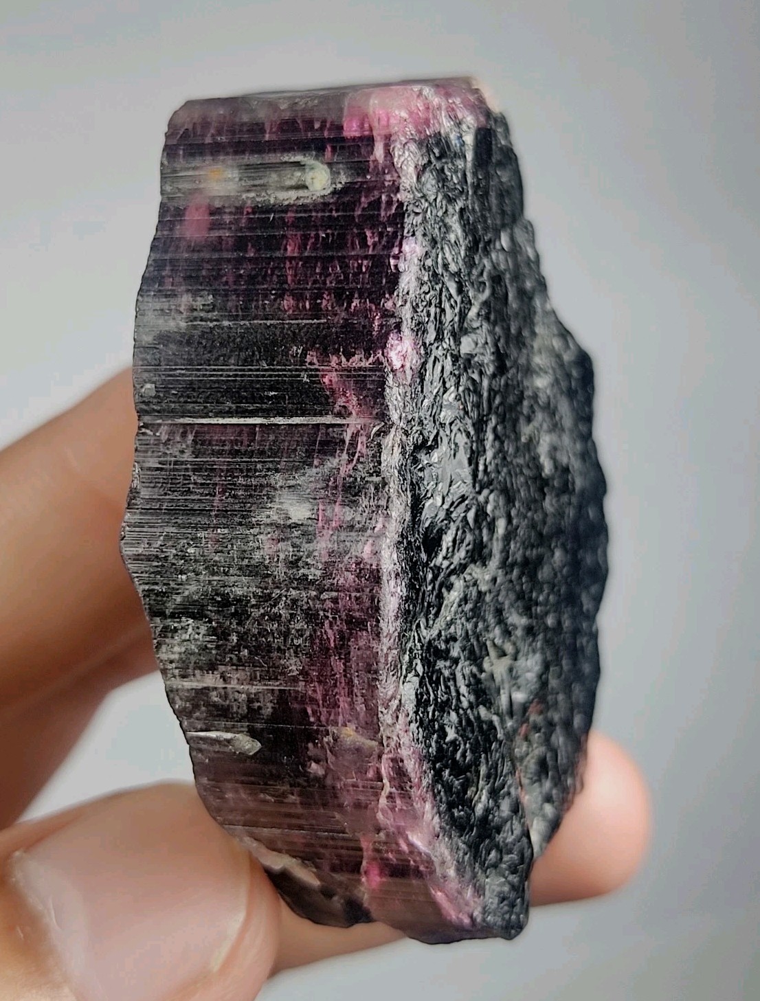 123g Spectacular Pink Tourmaline Rough Specimen With Majestic Hues, Radiant View
