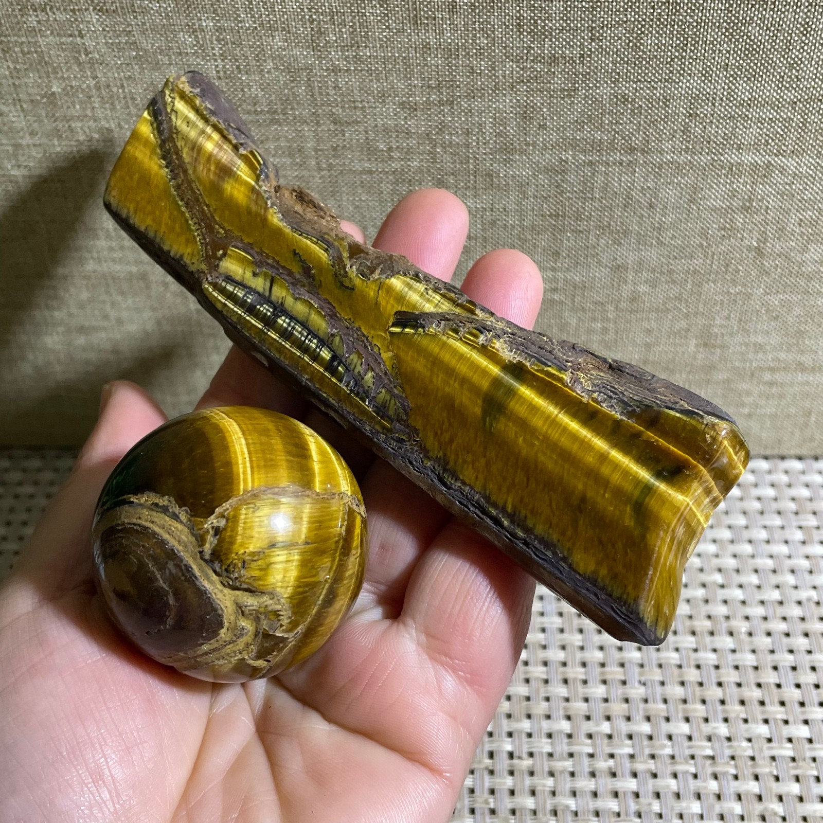 2pcs 194g tiger’s-eye Rough Raw Stone Rock Specimen Reiki healing